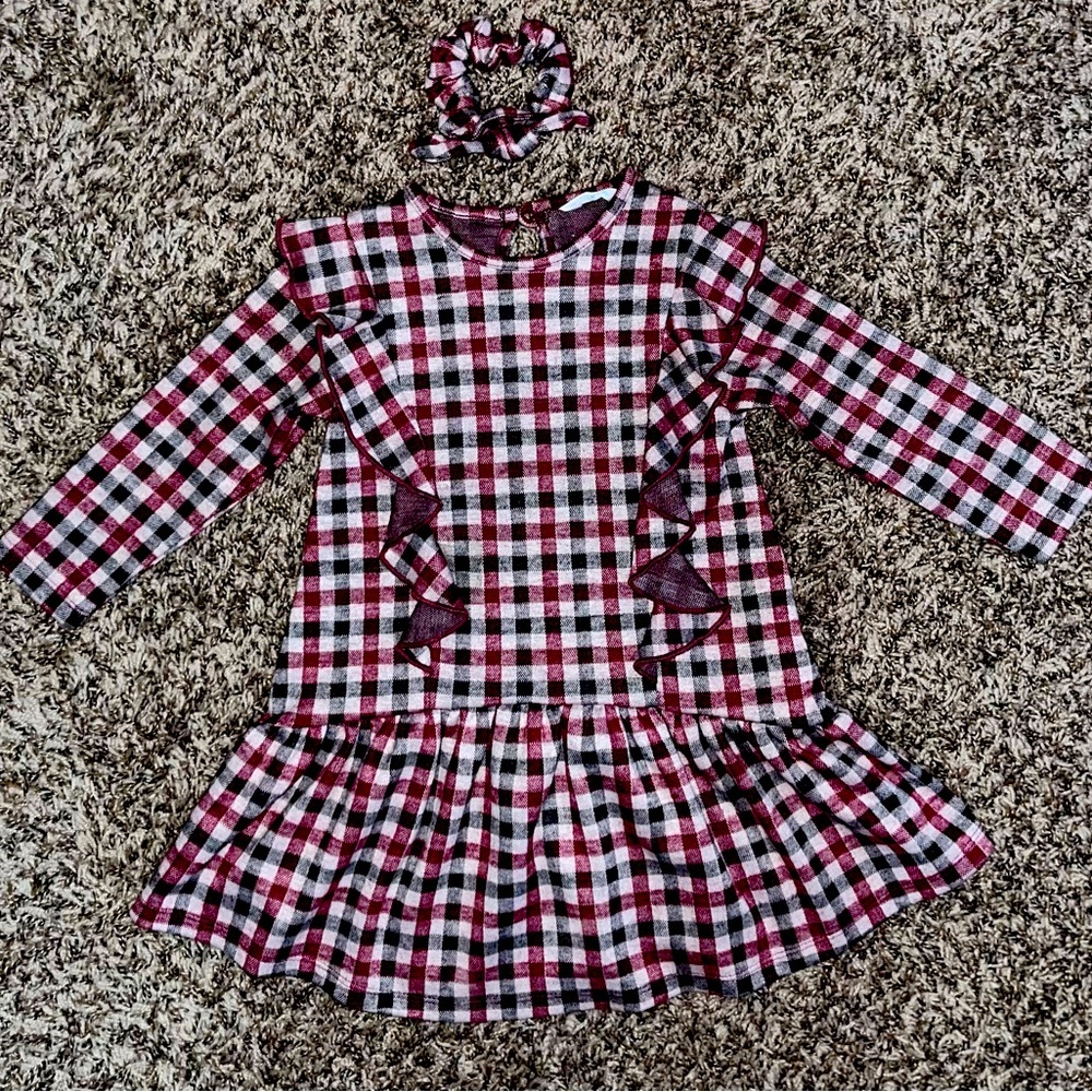 Primark Girls Plaid Dress w/ bow